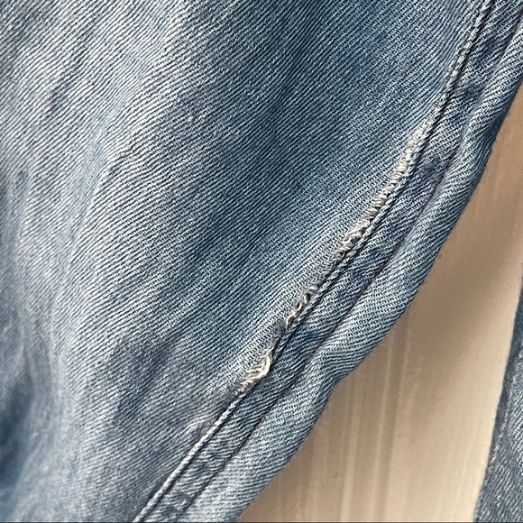 Papaya 100% Cotton Blue Denim Chambray Ladies Long Sleeve Shirt size M - Picture 6 of 12